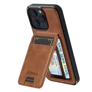 Detachable Magnetic 2-in-1 Leather Wallet Case for iPhone – Card Holder, Kickstand & Full Protection Cover