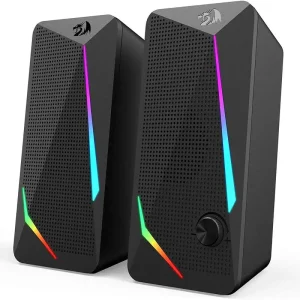 Redragon GS510 Waltz RGB Desktop Speakers – 2.0 Channel Stereo Sound with Touch-Control LED Modes & USB Plug-and-Play Power
